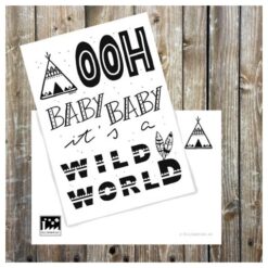 kaart - versturen - wild world - tipi's - kraamvisite - geboortekaart