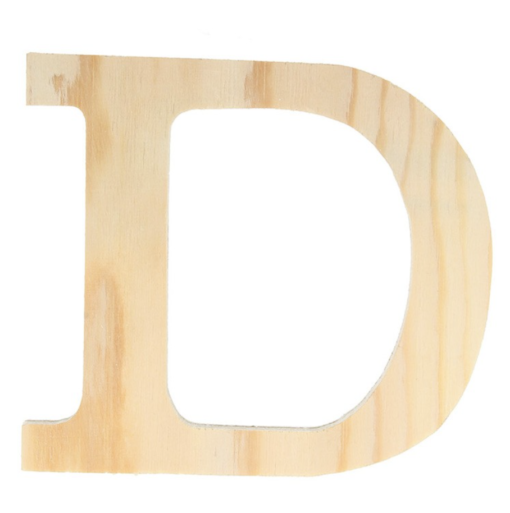 Houten letter D 11,5 cm