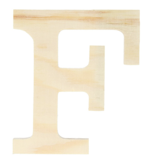 Houten letter F 11,5 cm