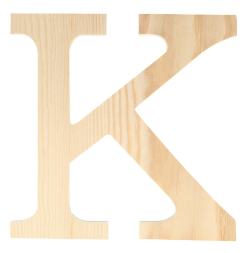 Houten letter K 11,5 cm