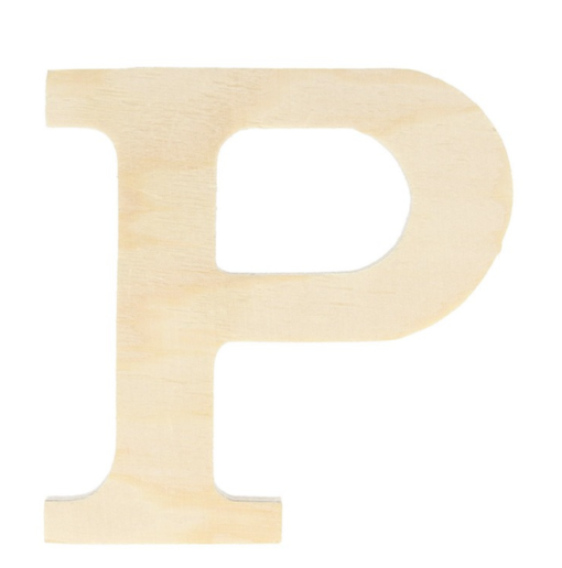 houten letter P 11,5 cm