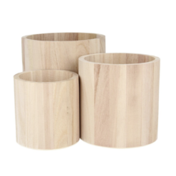 personaliseerbare houten vazen rond set van 3