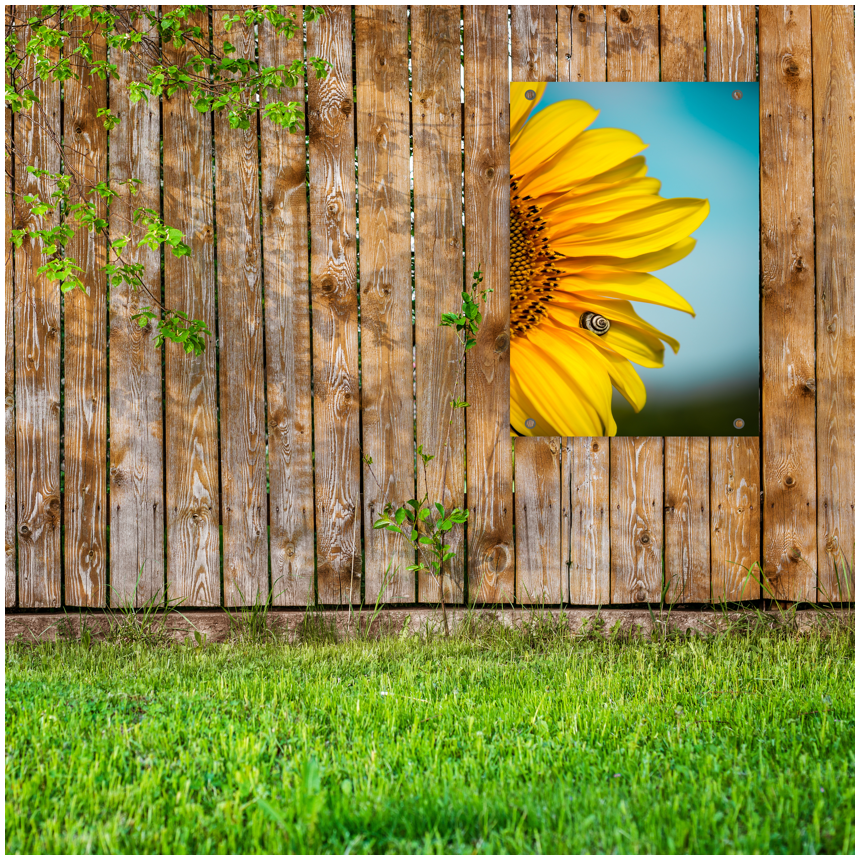 tuinposter aan de schutting - tuinposter met foto