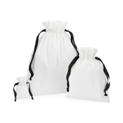 Katoenen cadeau tasjes wit zwart