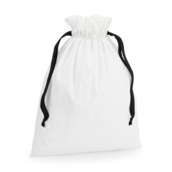 Katoenen cadeau tasjes wit zwart