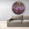 Muurcirkel aan de wand met bloemen en vlinder