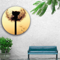 Muur met muurcirkel voor buiten met een paardebloem