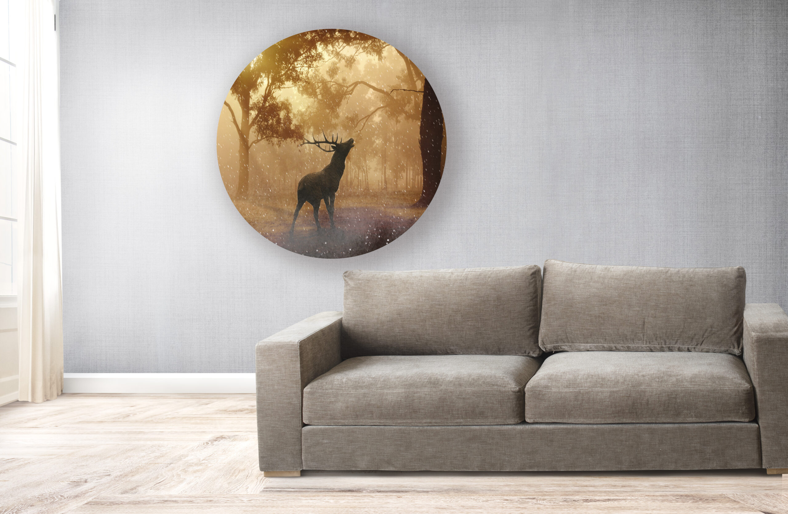 Muurcirkel aan de wand met hert
