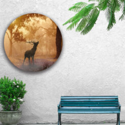 Muur met muurcirkel voor buiten met een hert