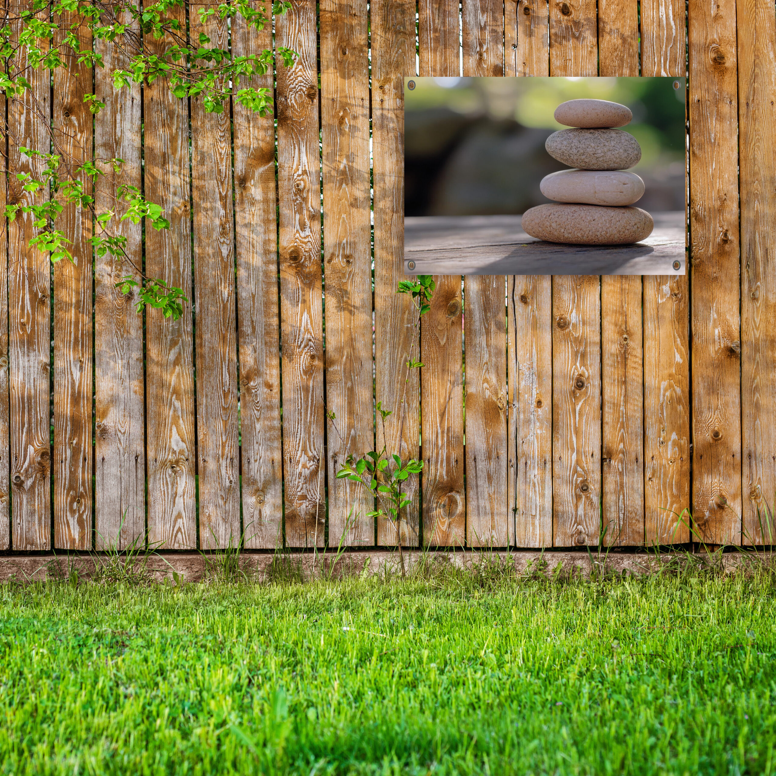 Tuinposter Stacked - een zen achtige sfeer met stenen
