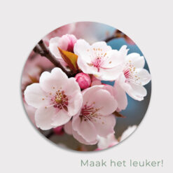 Woonkamer muur met muurcirkel met bloemenprint