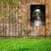 Tuinposter Seethrough, poster voor in de tuin met doorkijkje