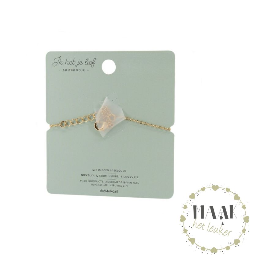 Liefste Oma armband met goudkleurig hartje – betekenisvol cadeau voor oma